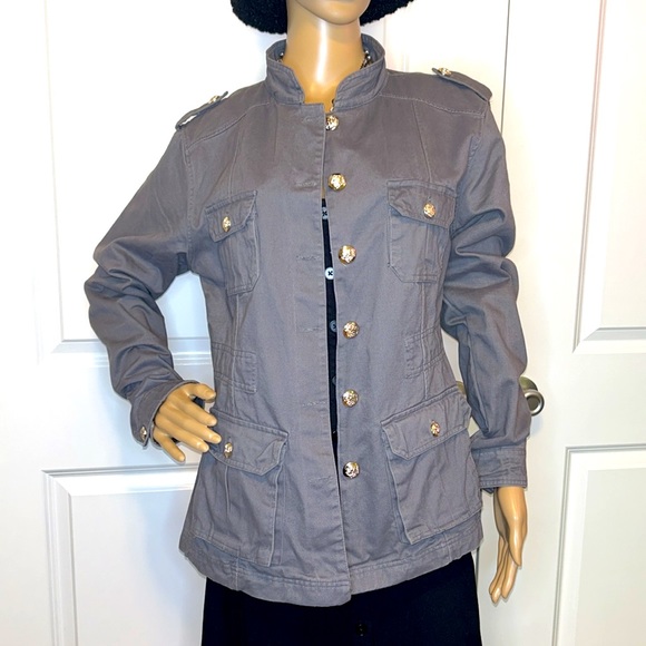 NOROZE Ladies Grey Military Style Summer Jacket New Without Tag - Picture 5 of 17